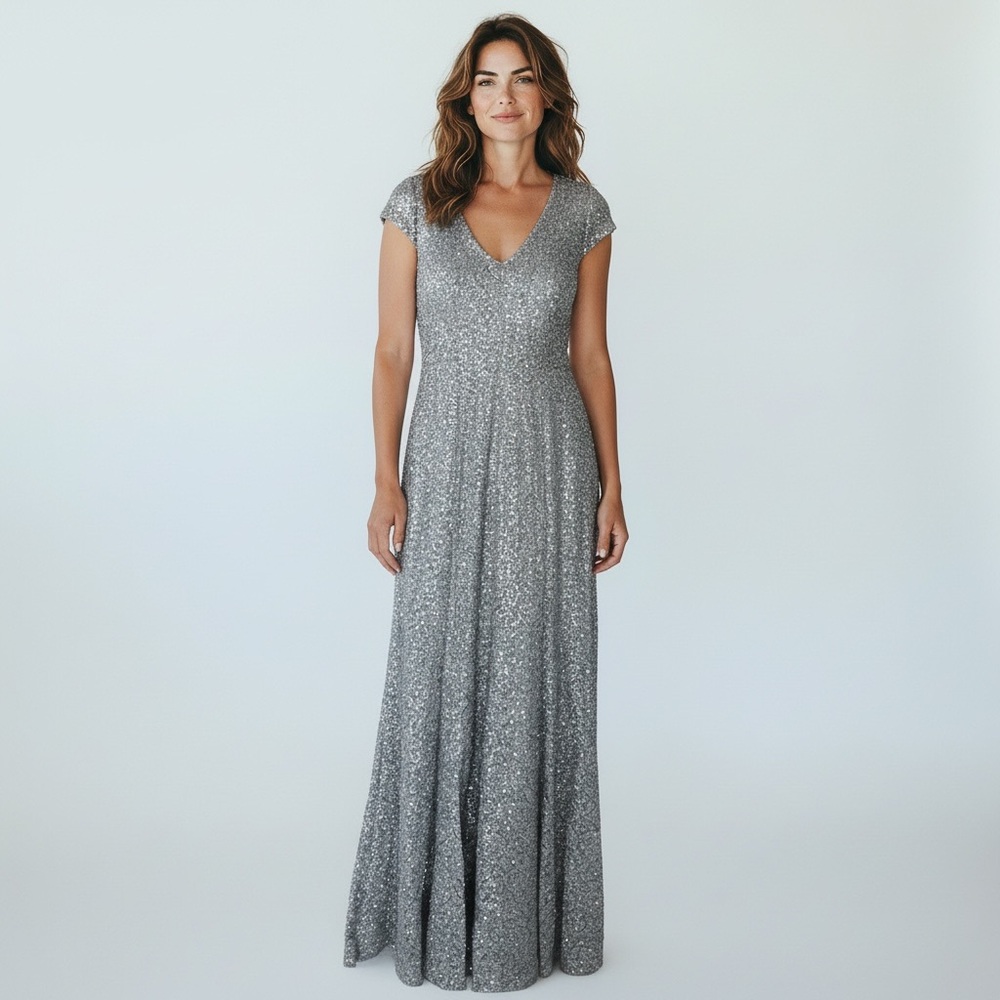 Special Occasion, Mother of the Bride, Bride Brocade Floor Length Dress ~ size 6